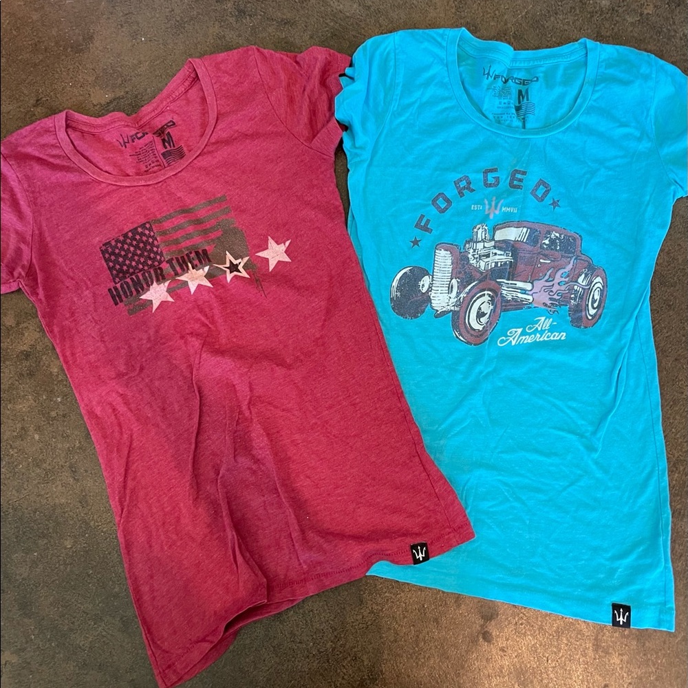 2 Forged brand, medium, tee shirts